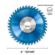 밴드쏘 Cspe-4 6 7 8 인치 원형톱날 30T 40T 60T 카바이드 톱날 나노 블루 코팅 TCT 톱날 목재 절단 디스크, 03 1pc 4x20x40T