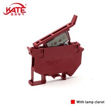 와이어 커넥터 레일 터미널 블록 UK5-HESI 다색 퓨즈 홀더 DIN 단자 LED 단자대 나사 도체 UK5 HES1, [01] Wine red, [02] DC24V LED