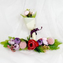 해피365 납골당리스 5가지 납골당 조화 꽃 장식 꾸미기 추모꽃, 01.납골당 리스(일자형)+미니꽃다발