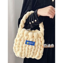 자이언트얀 벨벳 버전 슈퍼 두꺼운 아이슬란드 양모 가방 Diy 손으로 짠 만든, 퍼플 로즈 소재 패키지