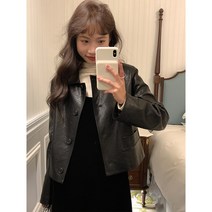 오버핏 세미 걸그룹 라운드넥 재킷 박시 봄버 미니멀 테일러드 카라 라이더자켓 싱글