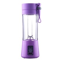 호환용 믹서기 부품 380ml 2/4/6 블레이드 미니 휴대용 전기 과일 Juicer USB 충전식 스무디 메이커 블렌더, Purple --6 blades