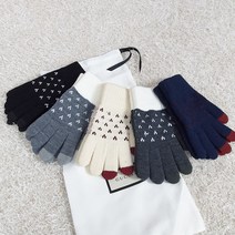 1+1 울 따숨 하트 겨울 방한왕기모 스마트폰 터치장갑, 아이보리