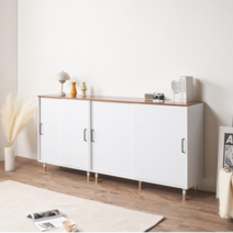 라인퍼니쳐 마리 다용도 슬라이딩 높은수납장 800/1200, 화이트멀바우