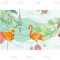 저무리 맞춤 여름 Rad 플라밍고 화려한 정글 꽃 어린이 날 기념일 아기 생일 파티 사진 배경 사용자 정의 배경, 08 Vinyl-300x180cm, 02 56-F-133