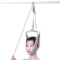 경추 견인 도르레 수동 가정용 목 스트레칭 견인기, 밝은 회색