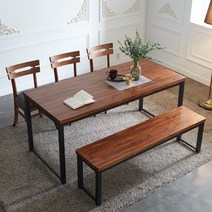 유럽형 아카시아 6인식탁+벤치+의자PU 세트 FN702-22, 단품