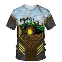 트랙터 트레일러 농기계 로타리 지게발 Fendt-3D 프린트 티셔츠 트랙터 자동차 파머 패션 스트리트웨, 03 ETF13F222711Q_15 160