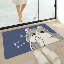 포시엘라 빨아쓰는 소프트 규조토 발매트 귀요미 60 x 40 cm, 하트캣, 1개