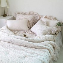 [바보사랑] 로맨틱프릴 플라워 60수 순면 침구풀세트 라지킹LK