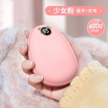 충전식 손난로 보조배터리 전자 핫팩 USB 미니 아이리스, 핑크 - USB충전 4000밀리암페어 디지털