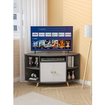 세련된 실용적 TV 거실장 우드 틈새 모서리 케비닛 장, 집회, D.그레이+화이트)길이80높이75cm