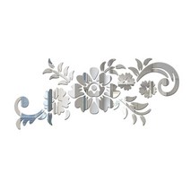 신선한 꽃 반사경 볼 룸 욕실 장식 아크릴 벽 거울 불규칙한 거울 거실 장식 미니 스티커 거울, 40cmx60cm, silver 2_40cmx60cm