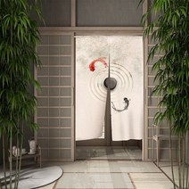 중문커튼 방풍 비닐 커튼 자석형 방한문 중문일본 우키요-전자 도어 커튼 잉어 크레인 출입구 벚꽃 리넨 장, 09 CLX00324_02 70x120cm