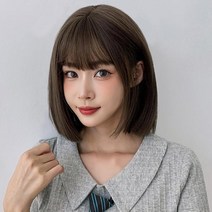 헤어 일자컷 올리브브라운 염색가발 여자가발 짧은머리 여성가발 단발머리통가발 칼단발가발 단발머리가발, 상세페이지 참조, 상세페이지 참조, 상세페이지 참조