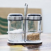 고급 스텐 유리 소금 후추 조미료통 양념통 2P세트, 상세페이지 참조, 상세페이지 참조, 상세페이지 참조