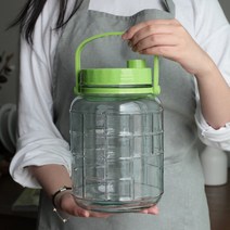 숨쉬는 효소 담금주 매실청 병 밀폐 유리 매실주 용기 과실주 과일청 담금 통, 숨쉬는 효소병 8L(색상랜덤)
