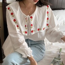 [제이0]세라 플라워 긴팔 블라우스