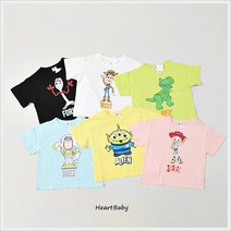 에스비 하트 토이스토리 반팔티 정품 여름 티셔츠 유아 키즈 디즈니 캐릭터 반팔티 데일리 여름신상