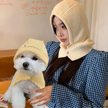 바라클라바 강아지 견주 커플템 반려동물 시밀러룩, 반려동물용, 빨강