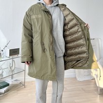 [당일출고] 남자 M65 테이프 내피탈부착 워싱 카키 개파카 야상 자켓 롱 패딩 점퍼 3컬러