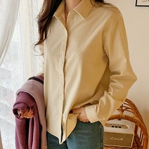 티데일리 베이시스 피치 기모 셔츠 여성용 무지 기본 남방