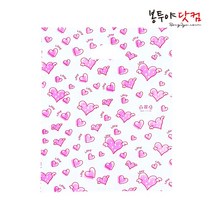 봉투야닷컴 LDPE 40호 (40x49cm) 50장 비닐쇼핑백, 날개하트-핑크