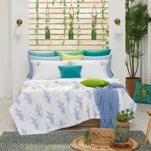 박홍근홈패션 블랑 풍기인견 줄누비 이불패드베개세트 K