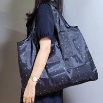 센스집 휴대용 접이식 장바구니 L사이즈 빅사이즈 시장가방 53x42, 네이비은하수, 10번