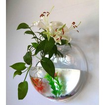물멍 벽걸이 어항 수조 테이블펫 안시 베타 진주린 벽걸이 물고기 탱크 그릇 장식 화분 애완 동물 용품 아, 01 transparency, 04 23cm