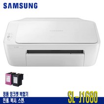 삼성전자 잉크젯복합기 SL-J1680 프린터 인쇄/복사/스캔 무한잉크, 1.J1680+정품잉크세트