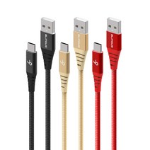 1+1+1+1 블링어스 쉴드메탈 마이크로 C타입 고속 충전 케이블 30cm, 3m, 블랙