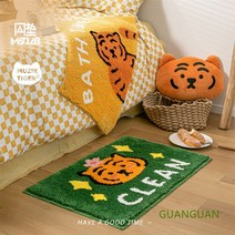 무직타이거 호랑이 발판 매트 러그 화장실 현관 극세사 싱크대 카페트 미니 Zuhty 증정