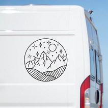 어드벤처 마운틴 포레스트 씬 대형 캐러밴 스티커 모터홈 RV 트럭 데칼 Horsebox 자동차 캠퍼 밴 데칼, WHITE+50CM