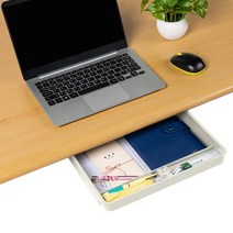 인클라우드핸디 부착식 서랍 책상 정리 붙이는 히든 서랍 (대형), 그레이