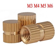 인서트 번데기 너트 25pcs M3 M4 M5 M6 유형 B 솔리드 사출 성형 Knurl 스레드 삽입 너트 임베디드 Nutsert 단일 패스 블라인드 구멍, M3 x D6 x L4mm