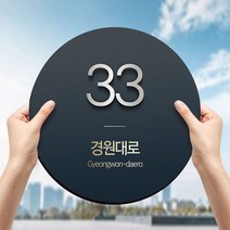 건물번호판 스텐 현판 도로명 명판 영문 주소판 아파트 자율형 표찰 새주소 신주소 간판 현판 주택 빌딩, 01_원형_골드, 400X400mm_6개