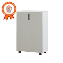 DHF 유라인 3단 올문장 사무용 사무실 책장 수납장, 샌드그레이