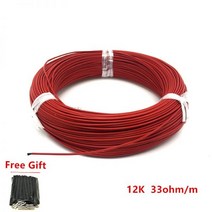 저렴한 가격 1M ~ 20M 12k 33Ohm PTFE 탄소 섬유 난방 케이블 바닥 전기 따뜻한 와이어 Minco 히트 룸 히터 핫라인, 협력사