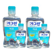 가그린 제로 750ml + 250ml 구강청결제 세트, 2세트