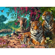 호랑이 그림 액자 풍수 세트 대형 인테리어 캔버스 크기 다이아몬드 페인팅 모조 다이아몬드 키트의 새로운 사진 다이아몬드 모자이크 판매 동물 자수 홈 장식, 전체 라운드 50x70cm