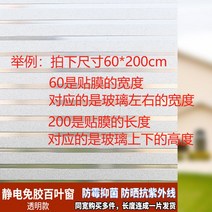 버티컬블라인드 버티컬블라인드 풀칠없이가능 투명 모방 루버 창문유리 보호필름 스티커지 사무실 미닫이문 창문 스티커 열가정용 베란다, C03-50x200cm, T02-세로로 붙 투명 블라인드