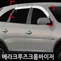 베라크루즈 썬바이저 크롬 선바이저 창문 빗물받이 4P, 없음