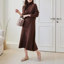 신세계TV쇼핑 [옷자락] 여자 슬림 A라인 플레어 홀가먼트 목폴라 롱원피스