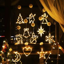 크리스마스 윈도우 LED 전구 유리창 인테리어 벽전구, 사슴