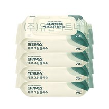 100%생분해 피부와지구의깨끗함을동시에 크리넥스 에코그린 물티슈 캡70매x4개입 x1 x2 x3 x4 x5 x6, 70매x4개입, 6개, 70개