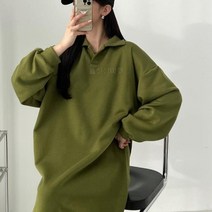 브이와이 여자 박시핏 오픈넥 슬릿 아방 일상룩 롱원피스
