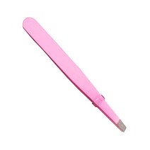 1pcs 스테인레스 스틸 눈썹 족집게 검은 평면 머리카락 풀러 미용 메이크업 도구 속눈썹 에필러, [01] 01 Pink