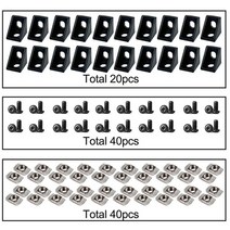 알루미늄프로파일 샌드위치판넬 슬롯 6mm 시리즈 알루미늄 압출 프로필 레일 액세서리에 대 한 20pcs 알루미늄 프로필 커넥터, 검은색
