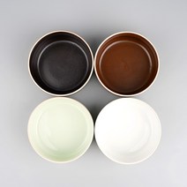 옳음 공기 대접 면기 샐러드볼 도자기 국그릇 신혼그릇 4color, 옳음샐러드볼, 블랙